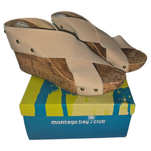 Women's Montego Bay Club TALLY Beige Wedge Sandals Size 8 1/2